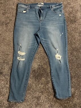 Abercrombie & Fitch Distressed Skinny Jeans - Blue
